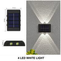LED Solar Light Outdoor Waterproof Solar Wall Lamp Up and Down Luminous Lighting for Garden Fence Decor Solar Powered Wall Lamp