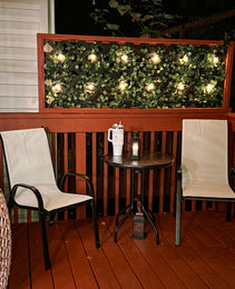 3 Pieces Bistro Set, Small Patio Furniture Set with Stackable Chairs and Glass Table for Backyard, Balcony, Beige