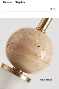 Cave Stone Wabi-Sabi Bedroom Bedside Chandelier Creative Cream Homestay Vintage Nordic Restaurant Pendant Lamp