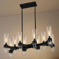 Gold Chandelier,9 Light Farmhouse Chandeliers for Dining Room Light Fixture