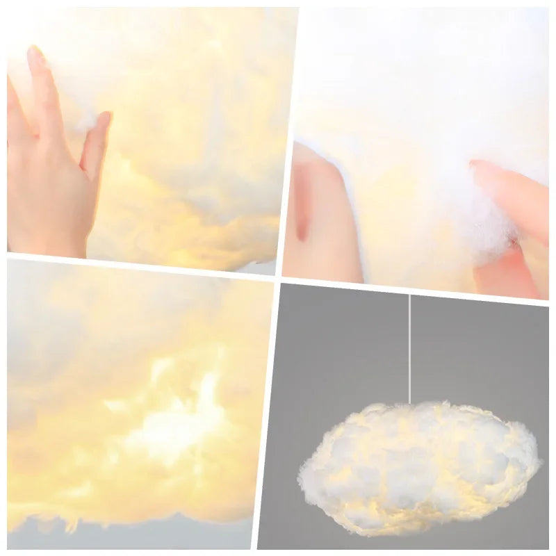 Modern Pendant Lamp Led Hanging Lighting Fixture Living Bedroom Kids Room Indoor Decoration Cloud Suspension Chandelier Lights