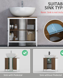 Bathroom Sink Cabinet, Freestanding Under Sink Cabinet Adjustable Shelf