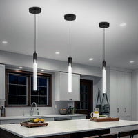 5-Lights Rectangular Pendant Lights for Kitchen Island Black Linear Crystal Chandelier Modern Chandeliers for Kitchen Island Dining Room