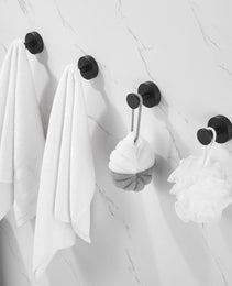 Round Base Wall Hanging Coat Hook With Screws- Matte Black Towel Hook, 4 Pack, For Entry Shoe Cabinet, Wardrobe Bathroom Bedroom Furniture Hardware