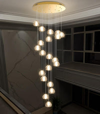 236'' Long Large Crystal Chandeliers LED Chandeliers for High Ceiling Handing Light Fixture for Entrance Hallway Foyer Staircase Lobby Gold