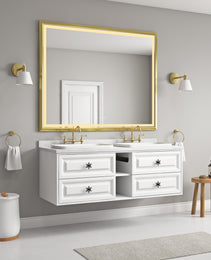 72 X 48 Inch LED Bathroom Mirror With Aluminum Frame, Wall Mounted Vanity Mirror, Anti-Fog, Memory, 3 Colors, Stepless Dimmable