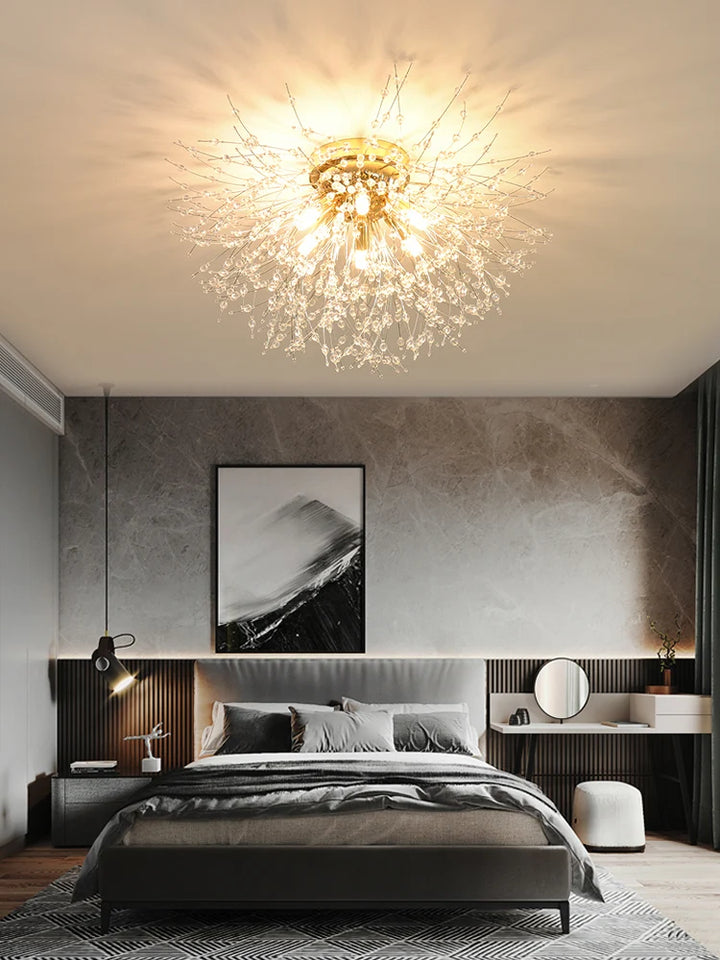 Dandelion Crystal Chandelier Nordic Modern Living Room Dining Room Bedroom Ceiling Light Room Light Fireball Decorative Light
