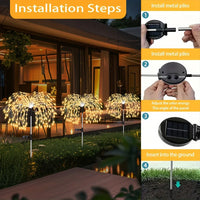 Outdoor Solar Fireworks Lights Led Waterproof Solar Garden Light Decor Fairy Starburst Stake Lights for Yard Patio Pathways Lawn