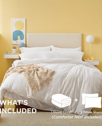 White & Pink Extra Large Duvet Cover Set Includes 1 Duvet Cover & 2 Pillowcases. Made Of Premium Breathable Microfiber With Hotel-grade Minimalist Design. Perfect For Bedrooms And Guesthouses.