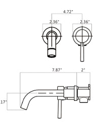 Wall Mount Single Handle Bathroom Faucet Brushed Gold