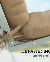 4-Piece Back and Seat Cushion Pillows Replacement and Pillows, Patio Chair Cushions Set with Ties, khaki