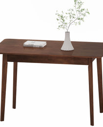 47.2" Rectangle Dining Table for 4, Mid-Century Modern Kitchen Table with Rubber Wood Legs for Dining Room, Walnut
