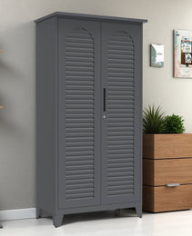 73'' Tall Metal Tool Storage Cabinet, With Ample Storage Space For Garage,Warehouse,Garden,Office, Living Room,Bathroom,Utility Room Slate