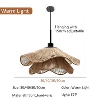 White Fabric Pendant Lamp LED Nordic Minimalist Flower Double-layer Chandelier Bedroom Living Dining Room Decor Pendant Light