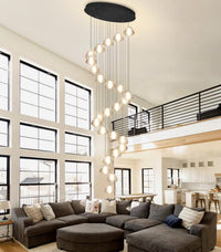 177'' Long Large Crystal Chandeliers 25-Lights LED Chandeliers for High Ceiling Handing Light Fixture for Hallway Foyer Staircase