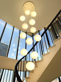 Modern Globe Chandelier Bubble Chandelier for Staircase Globe Pendant Light
