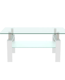 White Coffee Table, Clear Coffee Table, Modern Side Center Tables For Living Room, Living Room Furniture