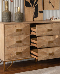 9 Drawers Dresser, Modern Dressers & Chests Of Drawers, TV Stand,Light Wood Dresser For Bedroom,Living Room,Hallway