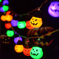 Upgraded Solar Halloween Lights Outdoor Pumpkin String Lights Waterproof Halloween Lights for Garden Patio Landscape Multicolor