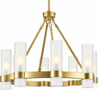 Teramo Black Wagon Wheel Chandelier, 26 Inch round Dining Room Light, Clear