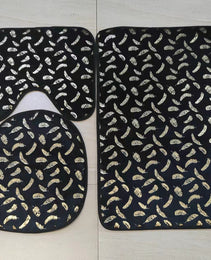 Three Piece Set Of Marbled Foiled Rugs