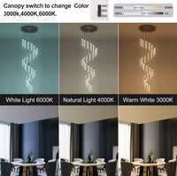 24-Light LED Modern Crystal Chandeliers, Large Long Foyer Chandeliers for High Ceilings, 78" Extra Long 3 Color Dimmable Staircase Chandelier Crystal Drop Light for Foyer Double Height Ceiling
