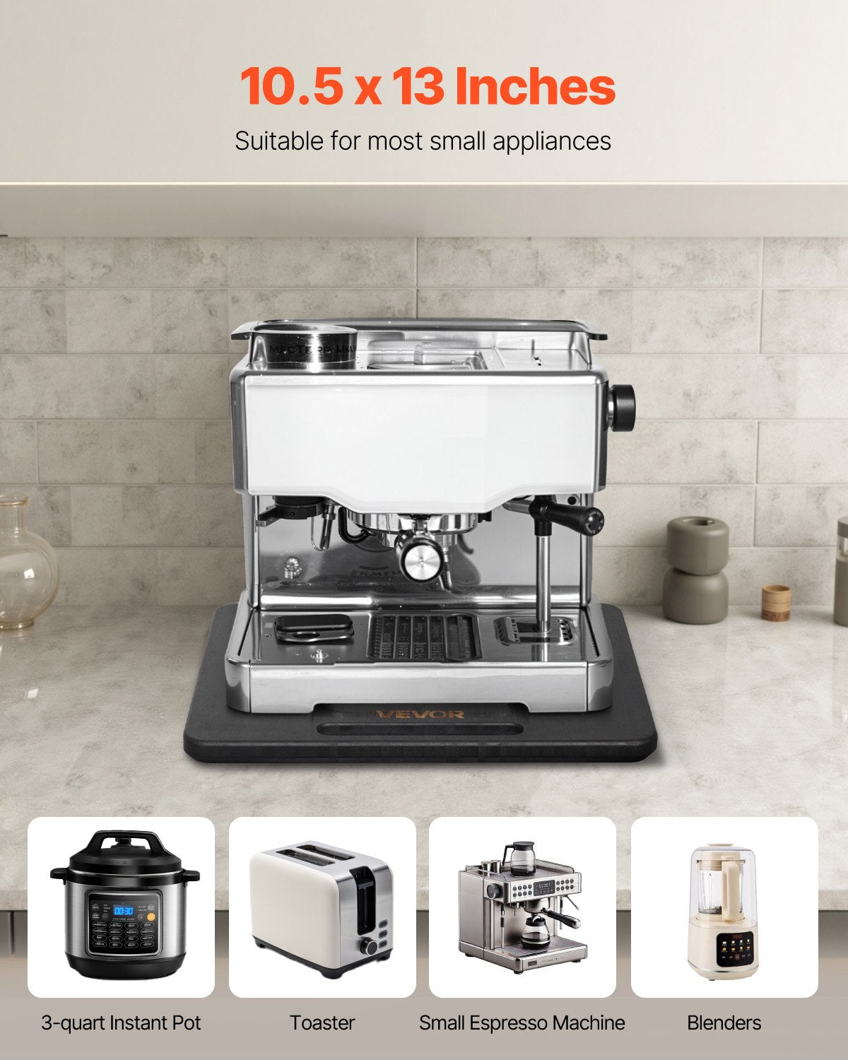 Appliance Slider 10.5 X 13 In Sliding Tray For Coffee Maker Black