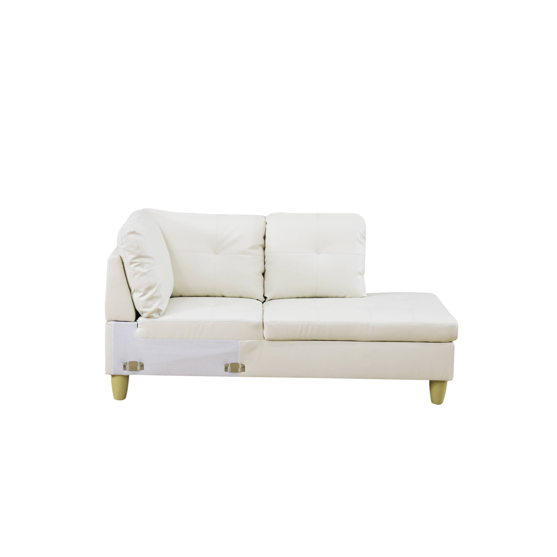 Pickup Only--White Faux Leather 3-Piece Living Room Sofa Set