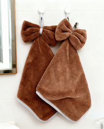 Bowtie Hand Towel - Dark Coffee Color