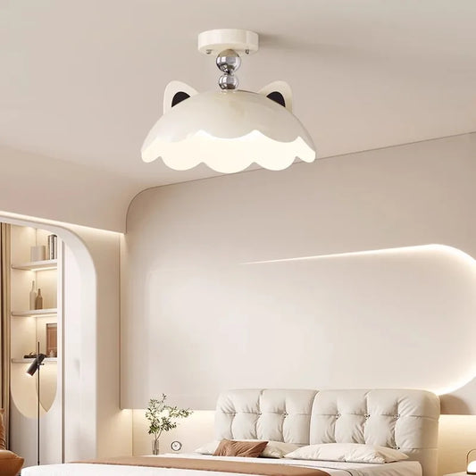 Children's Room Cat Ear Chandeliers Cream Style Eggshell Bedroom Lamps Romantic Warm Princess Room Girl Boy Bedroom Chandelier