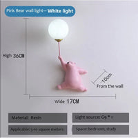 Cartoon Polar Bear LED Sconce Light Creative Wall Lighting Lampe Murale for Family Theme Hotel Kid Children Bedroom Wall Lamps