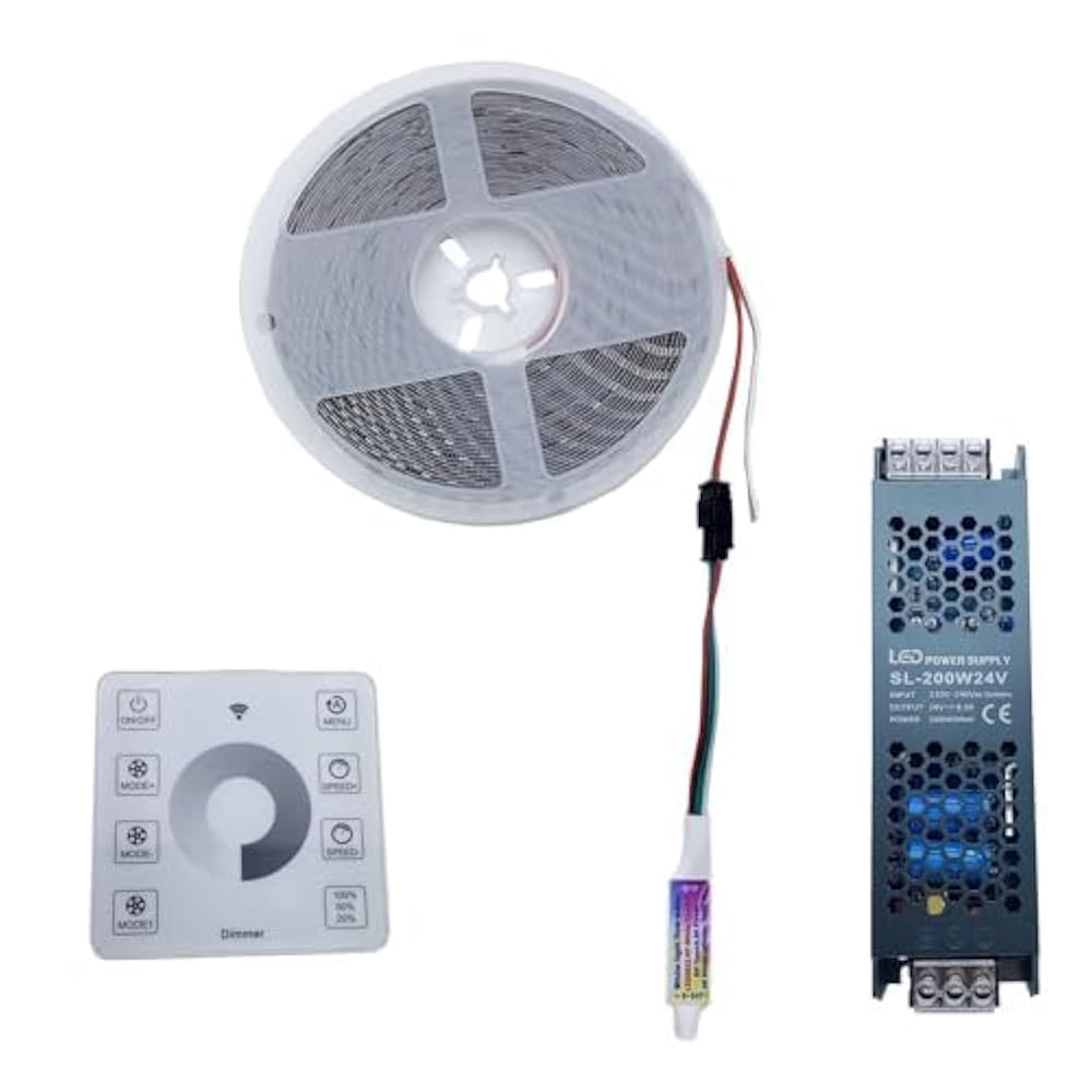 Dive into a World of Light and Water: Digital Water Flow Running LED COB - 24V, 21  - 16.4FT W/m, IP20, RGB - Experience the Magic of Illumination with NewS!