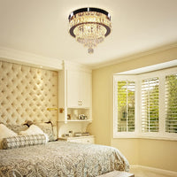 11.8" Crystal Ceiling Light, Flush Mount LED, Warm White