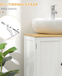 Bathroom Vanities Under Sink Storage Cabinet Cupboard with 2 Doors, 23.5" x 11.75" x 24", White