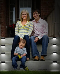 4Pcs Solar Powered LED Step Lights Outdoor Water-Resistant Dusk