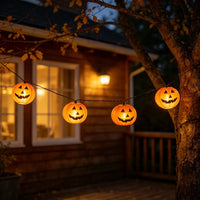 1PC 10/20LED Solar-powered Pumpkin Lantern String Light, Suitable For Halloween Outdoor Yard Haunted House Decoration