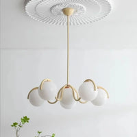 Modern Creative LED Ceiling Chandelier Lamp Design Round Glass Suspension Pendant Light Home Decor Items for Living Room Bedroom