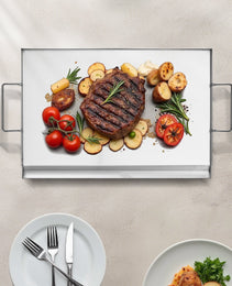 23x16 In Flat Top Griddle Stainless Steel Universal BBQ Grill Pan Cookware