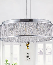 Modern Crystal Chandelier 19 Inches Aluminum Iron Round Ceiling Light Flush Mount Ceiling Light Fixture For Kitchen Island Dinning Bedrooms And Hallway   Bulb Not Included