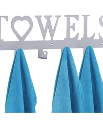 Metal Wall-Mounted Towel Hook,6-Hook Space-Saving Storage With Sturdy Row Design