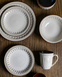 Ceramic Creative Western Food Plate Steak Spaghetti Plate Creative Western Food Plate Set Of 6 For Cereal, Salad, Pasta, Soup, Dessert, Serving