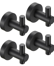 Round Base Wall Hanging Hook With Screws- Matte Black Hook, 4 Pack, For Entry Shoe Cabinet, Wardrobe Bathroom Bedroom Furniture Hardware