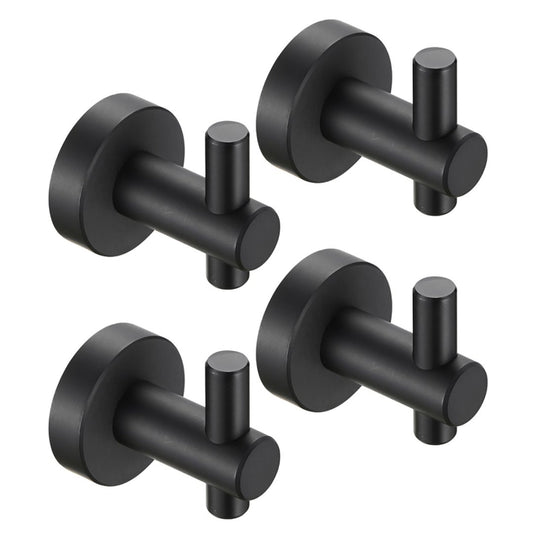 Round Base Wall Hanging Hook With Screws- Matte Black Hook, 4 Pack, For Entry Shoe Cabinet, Wardrobe Bathroom Bedroom Furniture Hardware