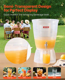 Drink Dispenser 2.64 Gal Beverage Dispenser For Parties Plastic With Spigot