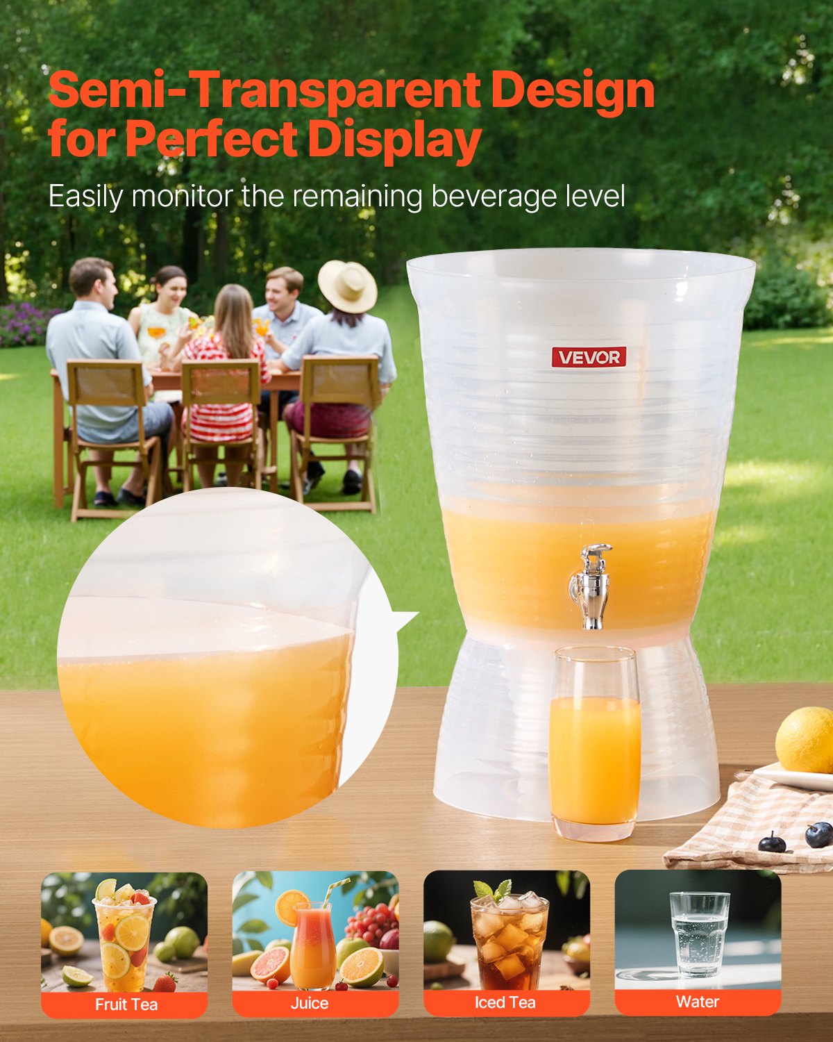Drink Dispenser 2.64 Gal Beverage Dispenser For Parties Plastic With Spigot