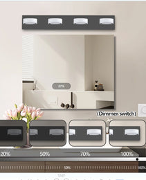 29in  Modern 4-Light LED Vanity Light, Sleek Black Bathroom Wall Light Fixture For Mirror, Shower, And Bathroom Decor