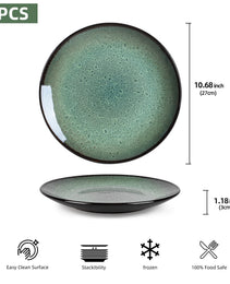 Steak Plate Creative Western Food Plate Vegetable Plate Set Of 6 For Cereal, Salad, Pasta, Soup, Dessert, Serving Dishwasher, Microwave And Oven
