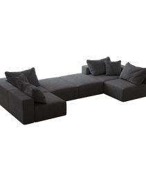 Oversized Sponge Cloud Sofa,Modern Upholstered Sectional Sofa Couch Set,Modular 162 L Shaped Sectional Living Room Sofa Set With 6 Pillows,Free Combination Sofa Couch For Living Room,Bedroom
