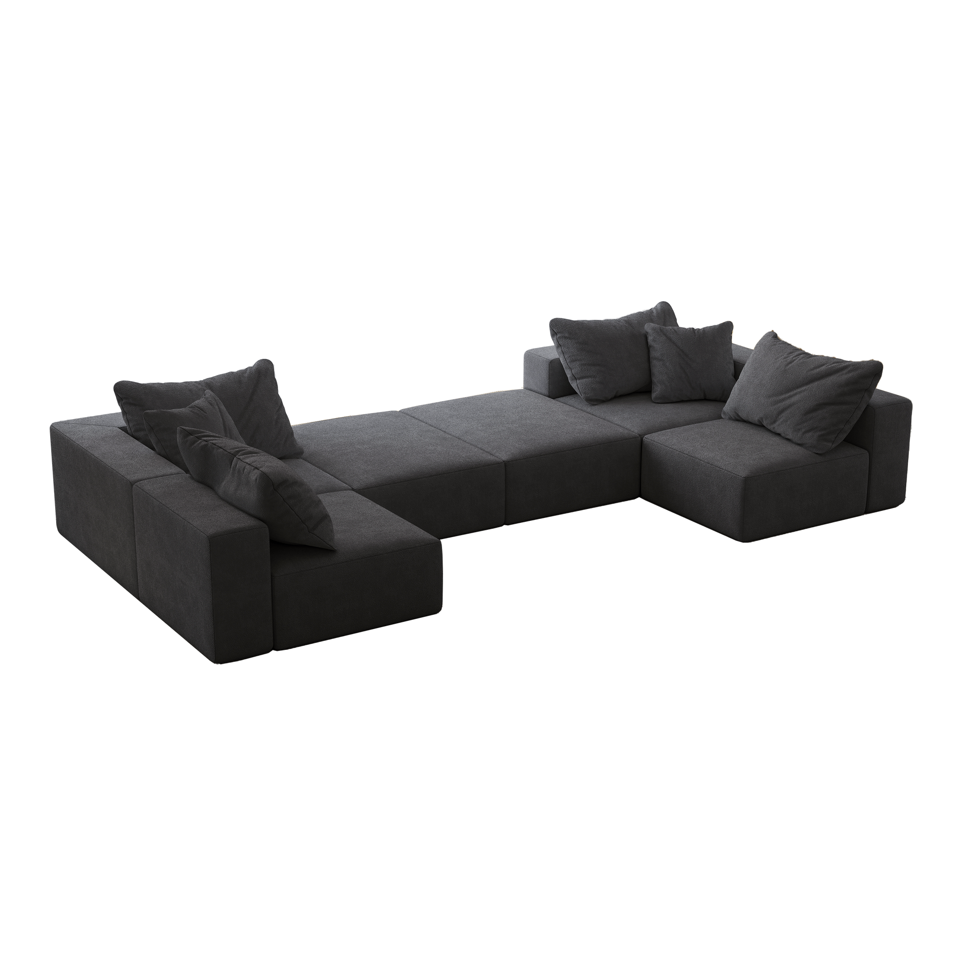 Oversized Sponge Cloud Sofa,Modern Upholstered Sectional Sofa Couch Set,Modular 162 L Shaped Sectional Living Room Sofa Set With 6 Pillows,Free Combination Sofa Couch For Living Room,Bedroom