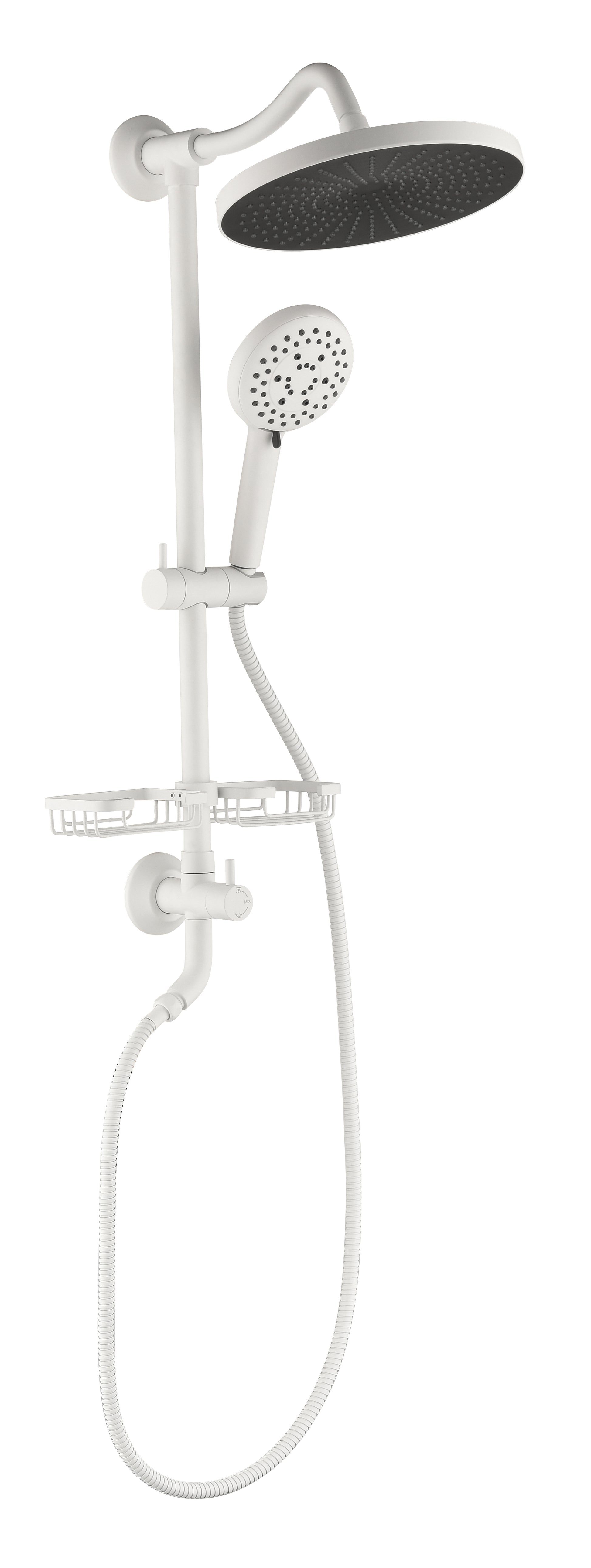 ShowerSpas Shower System, With 10 Rain Showerhead, 4-Function Hand Shower, Adjustable Slide Bar And Soap Dish